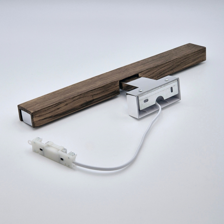 Brilagi - LED Koupelnové osvětlení zrcadla WOODY MIRROR LED/8W/230V 40 cm IP44 dub ořech/lesklý chrom