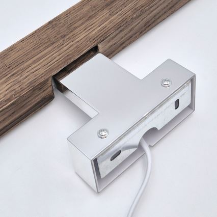 Brilagi - LED Koupelnové osvětlení zrcadla WOODY MIRROR LED/8W/230V 40 cm IP44 dub ořech/lesklý chrom