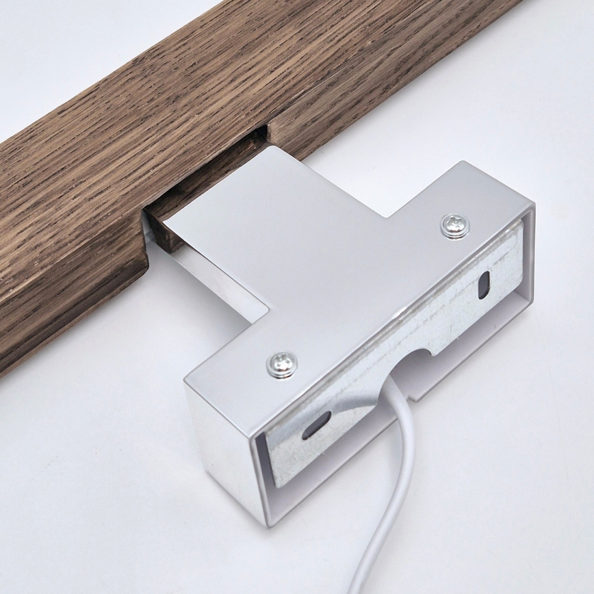 Brilagi - LED Koupelnové osvětlení zrcadla WOODY MIRROR LED/8W/230V 40 cm IP44 dub ořech/lesklý chrom