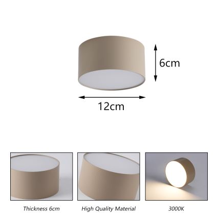 Brilagi - LED Koupelnové stropní svítidlo FORIS LED/14W/230V pr. 12 cm béžová IP44