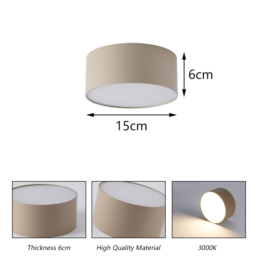 Brilagi - LED Koupelnové stropní svítidlo FORIS LED/20W/230V pr. 15 cm béžová IP44