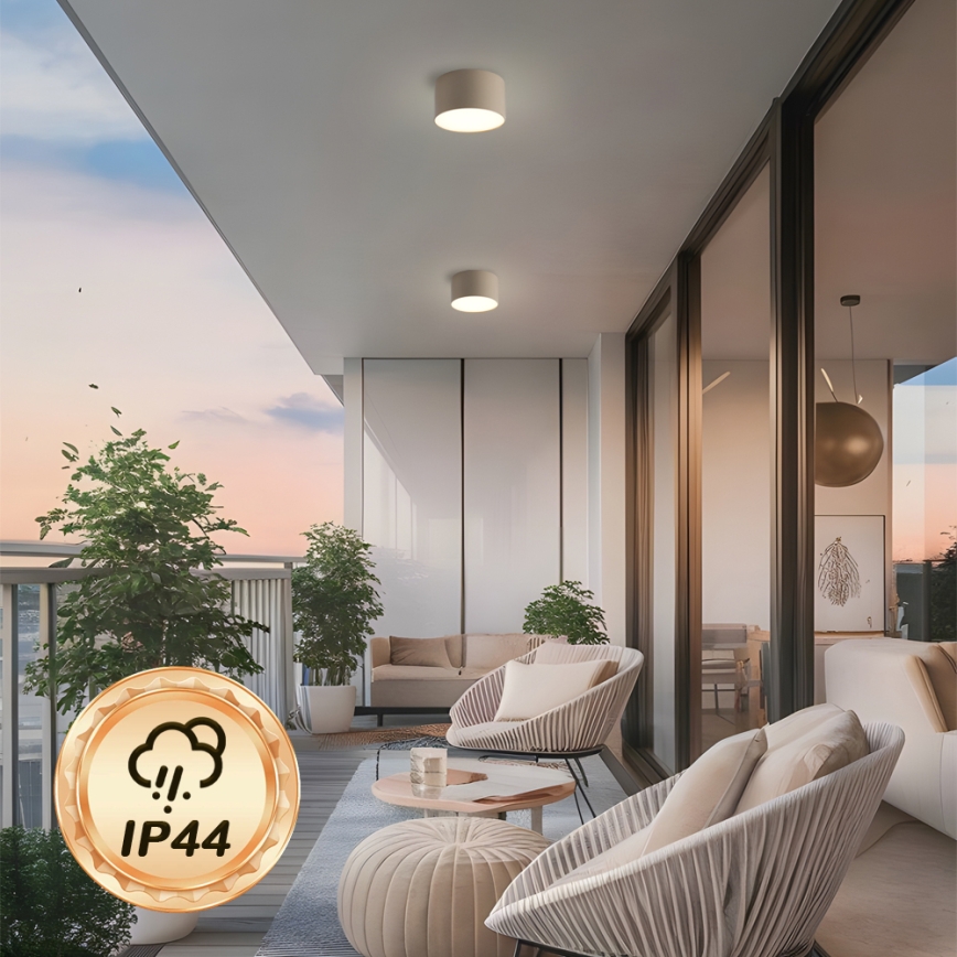 Brilagi - LED Koupelnové stropní svítidlo FORIS LED/9W/230V pr. 9 cm béžová IP44 CRI 90