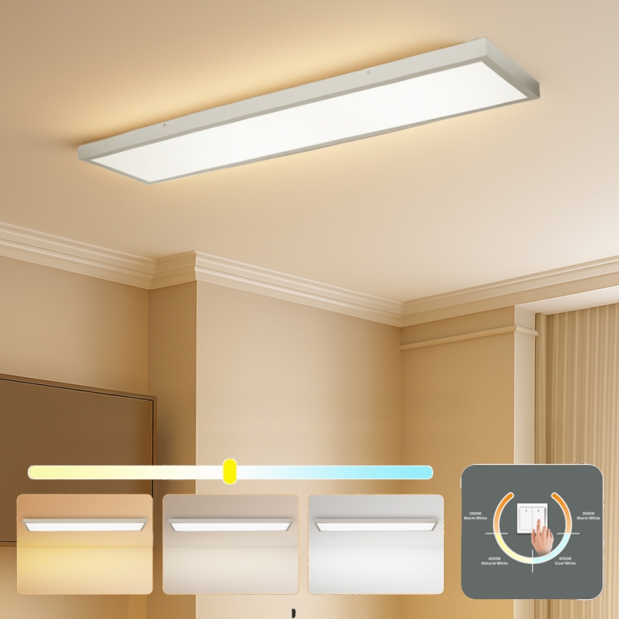 Brilagi - LED Koupelnové stropní svítidlo FRAME LED/50W/230V 3000/4000/6000K 120x30 cm IP44 stříbrná