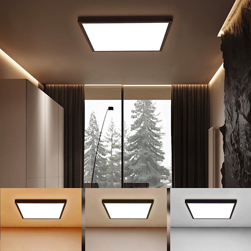 Brilagi - LED Koupelnové stropní svítidlo FRAME LED/50W/230V 60x60 cm 3000/4000/6000K IP44 černá