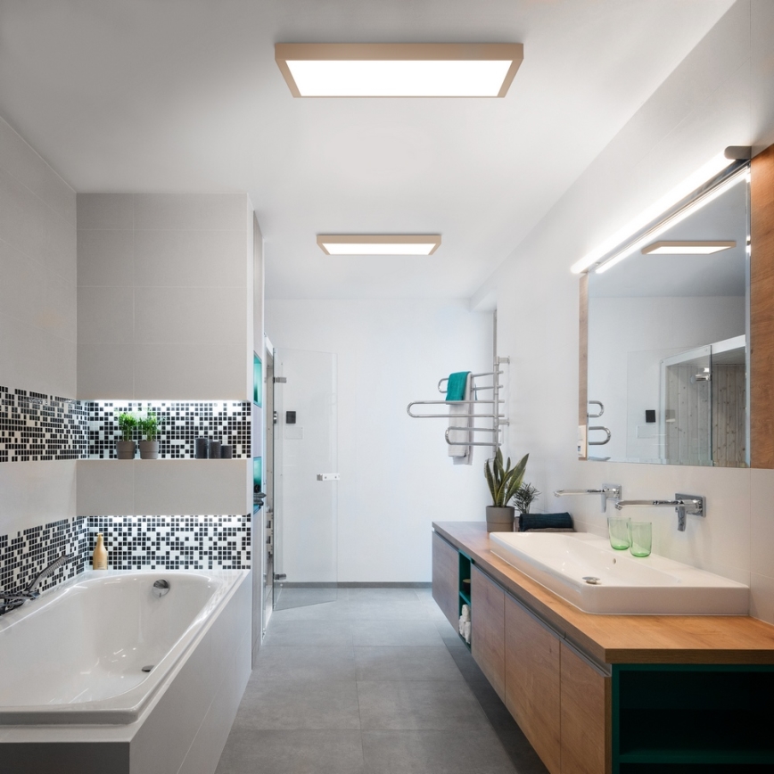 Brilagi - LED Koupelnové stropní svítidlo FRAME LED/50W/230V 60x60 cm IP44 béžová