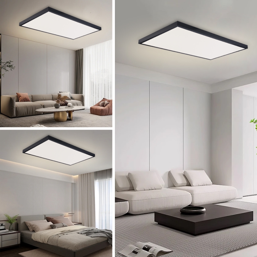 Brilagi - LED Koupelnové stropní svítidlo FRAME LED/96W/230V 120x60 cm 3000/4000/6000K IP44 černá