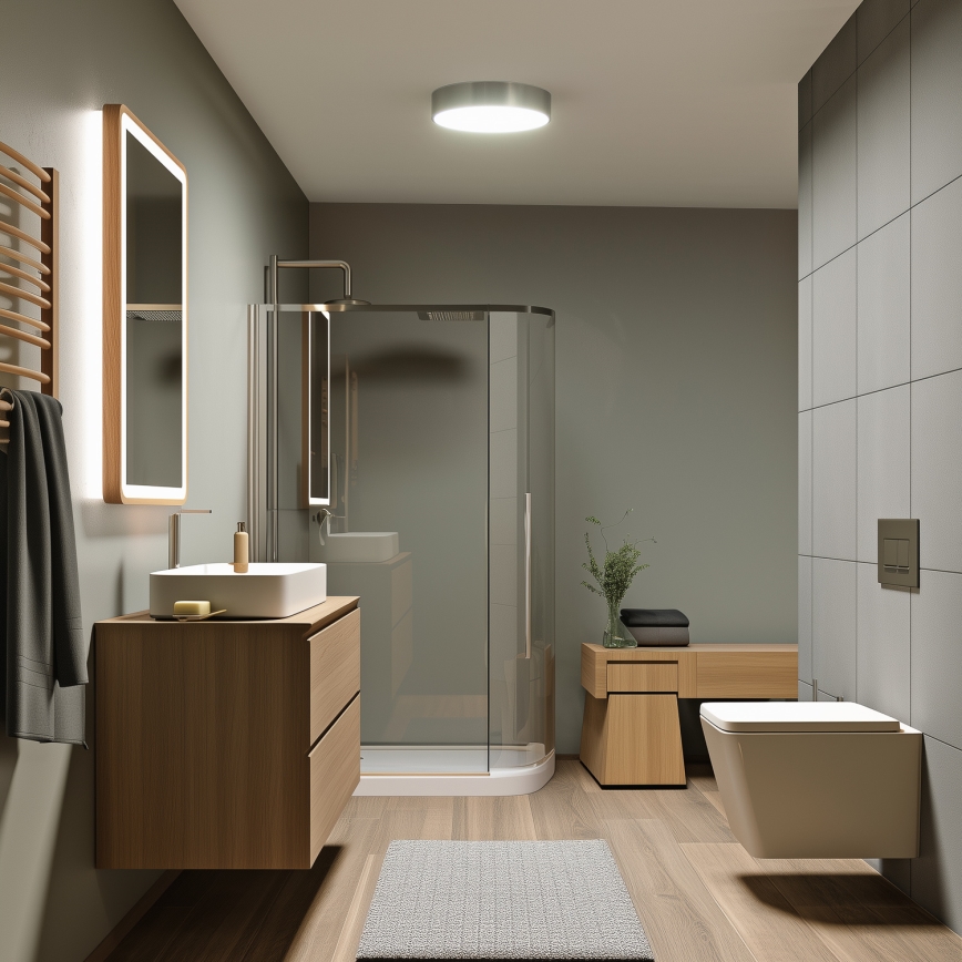 Brilagi - LED Koupelnové stropní svítidlo POOL LED/24W/230V 3000/4000/5500K pr. 30 cm IP54 matný chrom