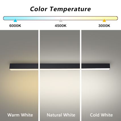 Brilagi - LED Koupelnové stropní svítidlo SLEEKLINE LED/40W/230V 3000/4500/6000K černá IP44