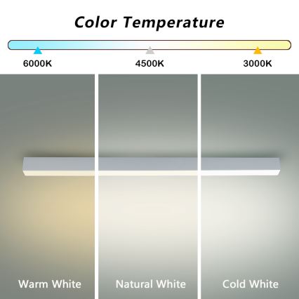 Brilagi - LED Koupelnové stropní svítidlo SLEEKLINE LED/40W/230V 3000/4500/6000K stříbrná IP44