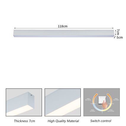 Brilagi - LED Koupelnové stropní svítidlo SLEEKLINE LED/40W/230V 3000/4500/6000K stříbrná IP44