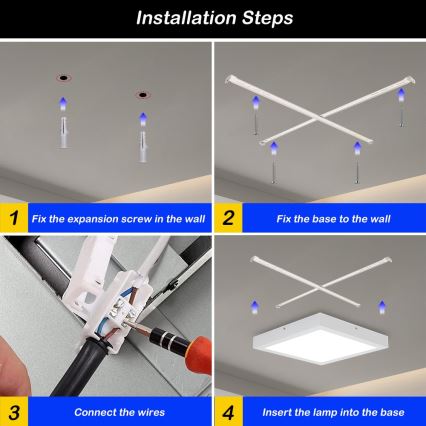 Brilagi - LED Koupelnové stropní svítidlo FRAME LED/24W/230V 30x30 cm 3000/4000/6000K IP44 bílá