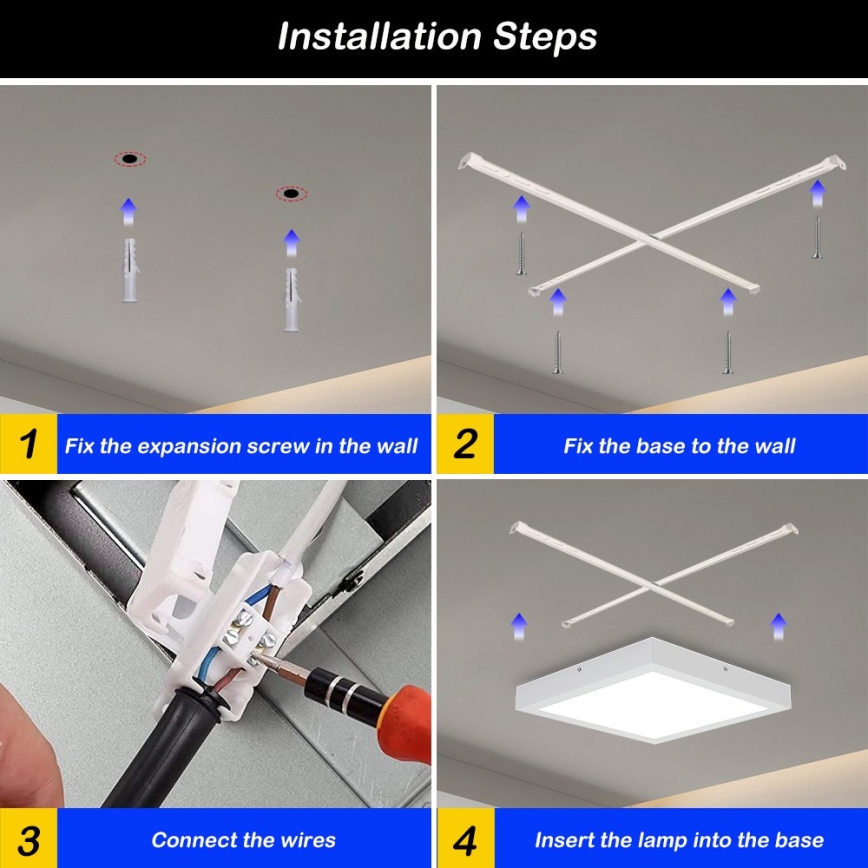 Brilagi - LED Koupelnové stropní svítidlo FRAME LED/24W/230V 30x30 cm 3000/4000/6000K IP44 bílá