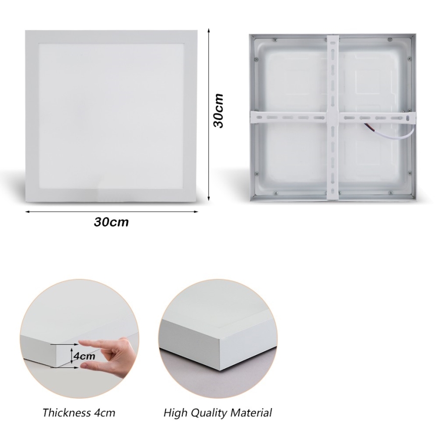 Brilagi - LED Koupelnové stropní svítidlo FRAME LED/24W/230V 30x30 cm 3000/4000/6000K IP44 bílá