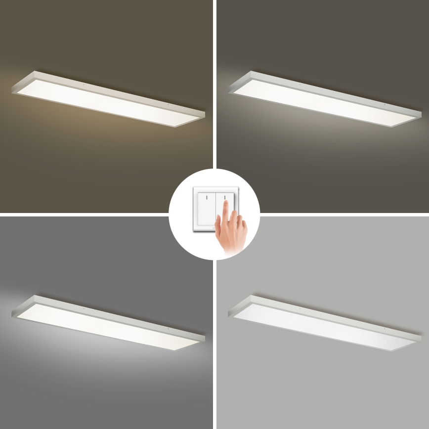 Brilagi - LED Koupelnové stropní svítidlo FRAME LED/50W/230V 3000/4000/6000K 120x30 cm IP44 stříbrná
