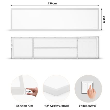 Brilagi - LED Koupelnové stropní svítidlo FRAME LED/50W/230V 3000/4000/6000K 120x30 cm IP44 stříbrná