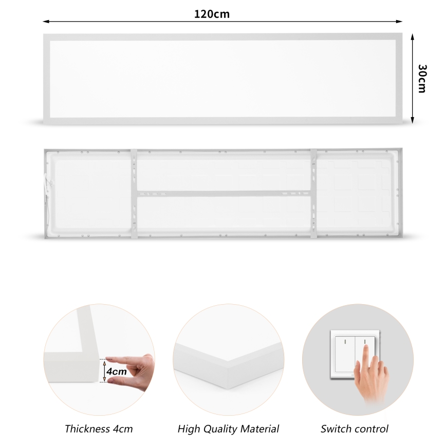 Brilagi - LED Koupelnové stropní svítidlo FRAME LED/50W/230V 3000/4000/6000K 120x30 cm IP44 stříbrná