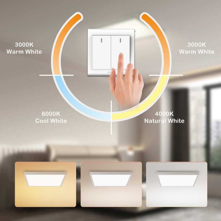 Brilagi - LED Koupelnové stropní svítidlo FRAME LED/50W/230V 3000/4000/6000K 60x60 cm IP44 stříbrná