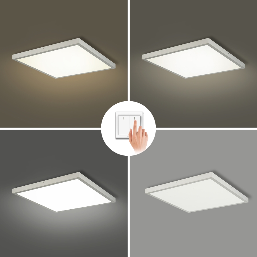 Brilagi - LED Koupelnové stropní svítidlo FRAME LED/50W/230V 3000/4000/6000K 60x60 cm IP44 stříbrná