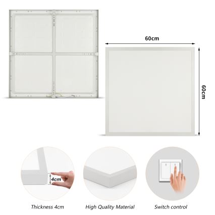Brilagi - LED Koupelnové stropní svítidlo FRAME LED/50W/230V 3000/4000/6000K 60x60 cm IP44 stříbrná
