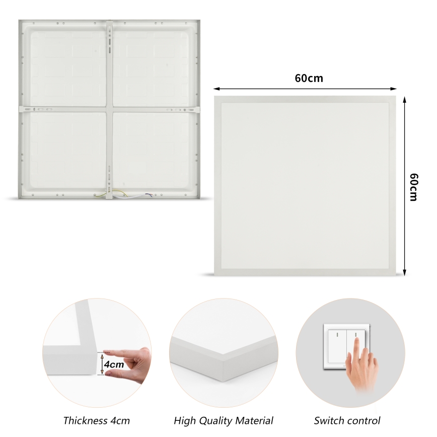 Brilagi - LED Koupelnové stropní svítidlo FRAME LED/50W/230V 3000/4000/6000K 60x60 cm IP44 stříbrná