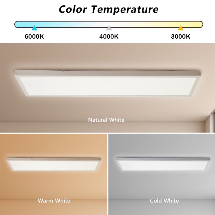 Brilagi - LED Koupelnové stropní svítidlo FRAME LED/50W/230V 30x120 cm 3000/4000/6000K IP44 bílá