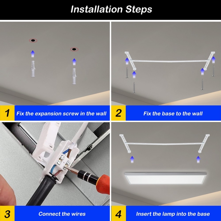 Brilagi - LED Koupelnové stropní svítidlo FRAME LED/50W/230V 30x120 cm 3000/4000/6000K IP44 bílá