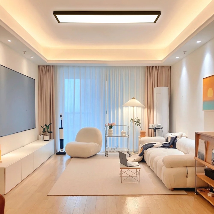 Brilagi - LED Koupelnové stropní svítidlo FRAME LED/50W/230V 30x120 cm 3000/4000/6000K IP44 černá
