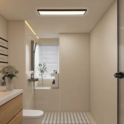 Brilagi - LED Koupelnové stropní svítidlo FRAME LED/50W/230V 30x120 cm 3000/4000/6000K IP44 černá