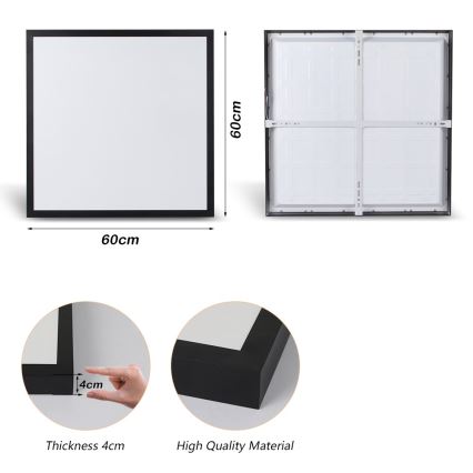 Brilagi - LED Koupelnové stropní svítidlo FRAME LED/50W/230V 60x60 cm 3000/4000/6000K IP44 černá
