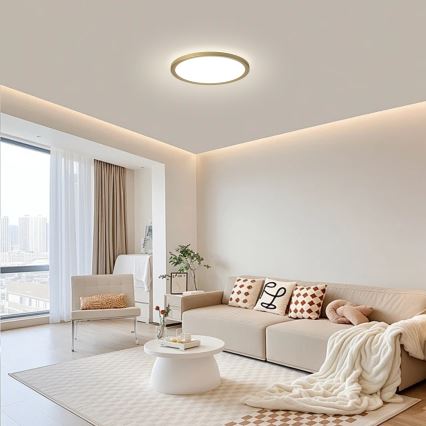 Brilagi - LED Koupelnové stropní svítidlo ULTRA SLIM LED/12W/230V pr. 22,5 cm zlatá IP54