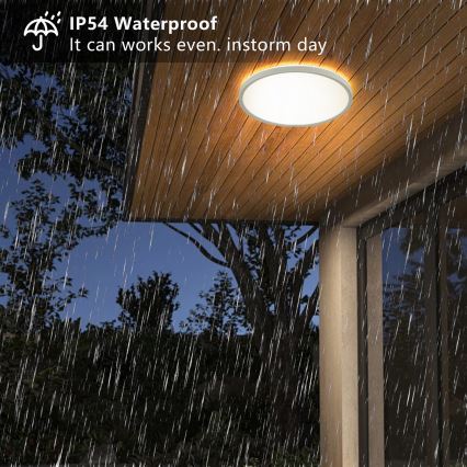 Brilagi - LED Koupelnové stropní svítidlo ULTRA SLIM LED/18W/230V pr. 30 cm bílá IP54