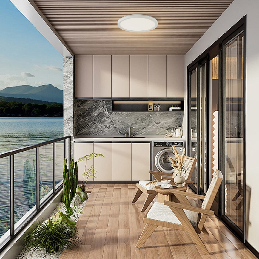 Brilagi - LED Koupelnové stropní svítidlo ULTRA SLIM LED/18W/230V pr. 30 cm bílá IP54
