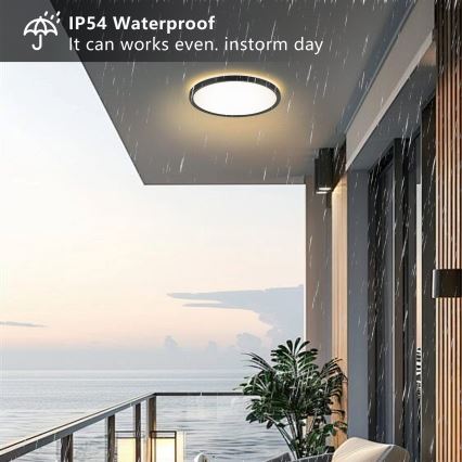 Brilagi - LED Koupelnové stropní svítidlo ULTRA SLIM LED/24W/230V pr. 42 cm černá IP54