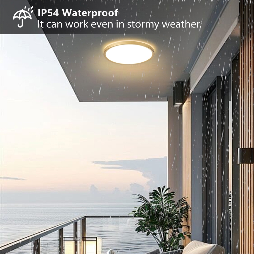 Brilagi - LED Koupelnové stropní svítidlo ULTRA SLIM LED/24W/230V pr. 42 cm zlatá IP54