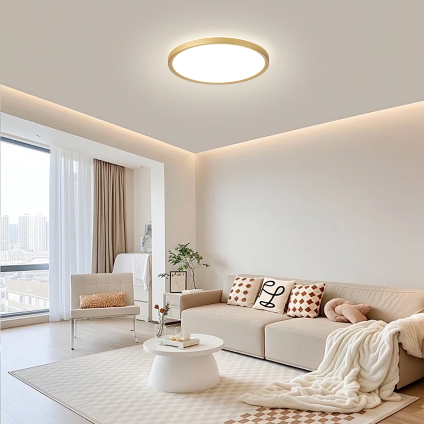 Brilagi - LED Koupelnové stropní svítidlo ULTRA SLIM LED/24W/230V pr. 42 cm zlatá IP54