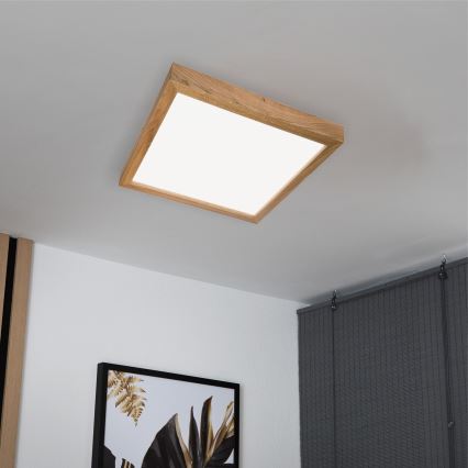 Brilagi - LED Koupelnové stropní svítidlo WOODY FRAME LED/40W/230V 60x60 cm IP44 dub