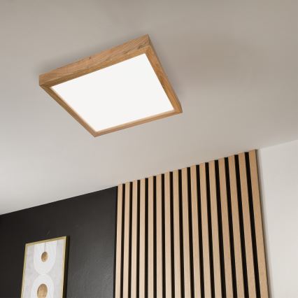 Brilagi - LED Koupelnové stropní svítidlo WOODY FRAME LED/40W/230V 60x60 cm IP44 dub