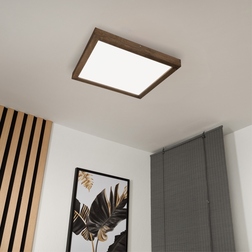 Brilagi - LED Koupelnové stropní svítidlo WOODY FRAME LED/40W/230V 60x60 cm IP44 dub ořech