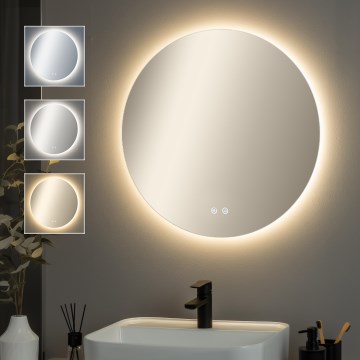 Brilagi - LED Koupelnové vyhřívané zrcadlo DEMI PRO LED/20W/230V pr. 60 cm IP44 CRI 90 stmívatelné + CCT