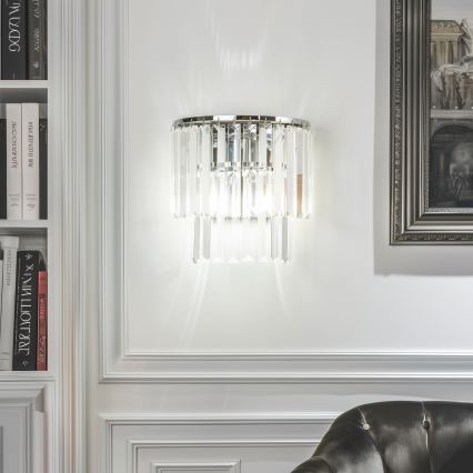 Brilagi - LED Křišťálové nástěnné svítidlo MOZART 2xE14/40W/230V lesklý chrom