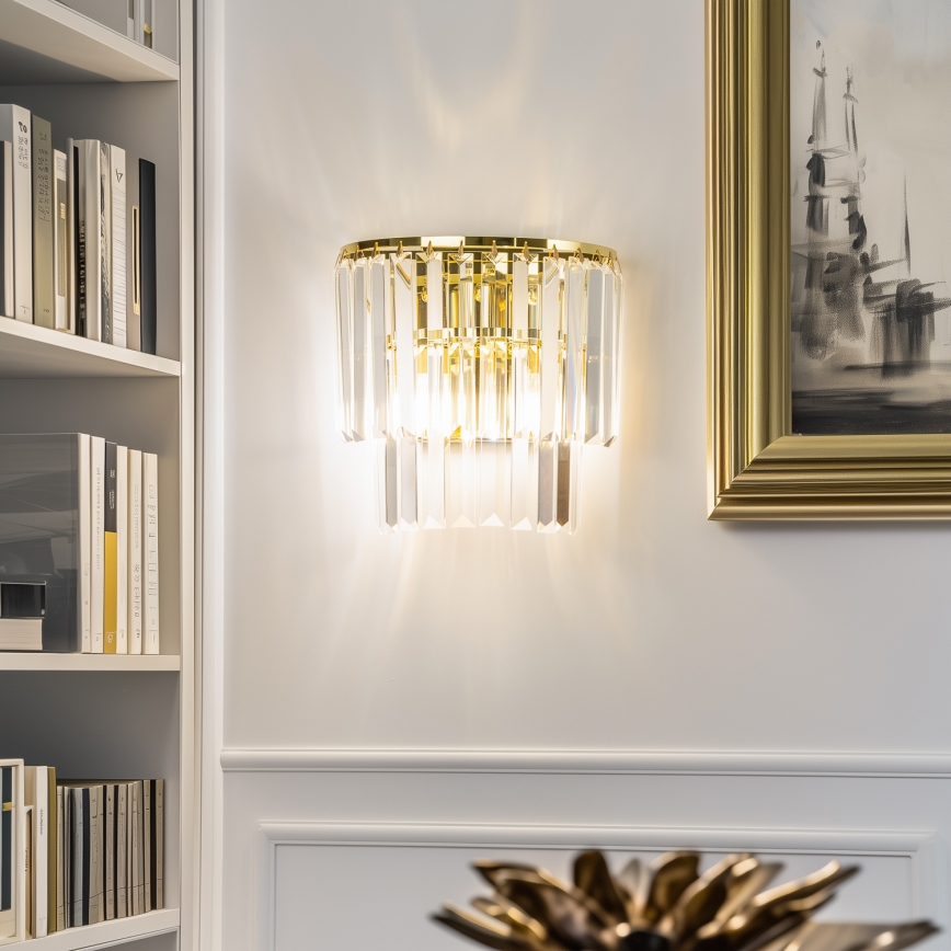 Brilagi - LED Křišťálové nástěnné svítidlo MOZART 2xE14/40W/230V zlatá