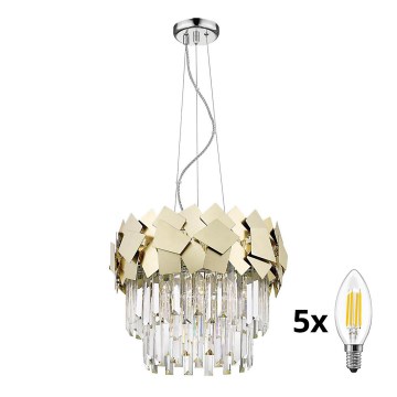 Brilagi - LED Křišťálový lustr na lanku MIRAGE 5xE14/40W/230V