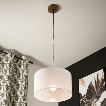Brilagi - LED Lustr na lanku ANTHONY 1xE27/60W/230V dub ořech/bílá