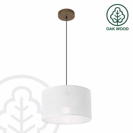 Brilagi - LED Lustr na lanku ANTHONY 1xE27/60W/230V dub ořech/bílá