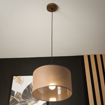 Brilagi - LED Lustr na lanku ANTHONY 1xE27/60W/230V dub ořech/hnědá