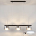 Brilagi - LED Lustr na lanku AURA LUX 3xGX53/30W/230V černá/kouřová