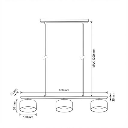 Brilagi - LED Lustr na lanku AURA LUX 3xGX53/30W/230V černá/kouřová