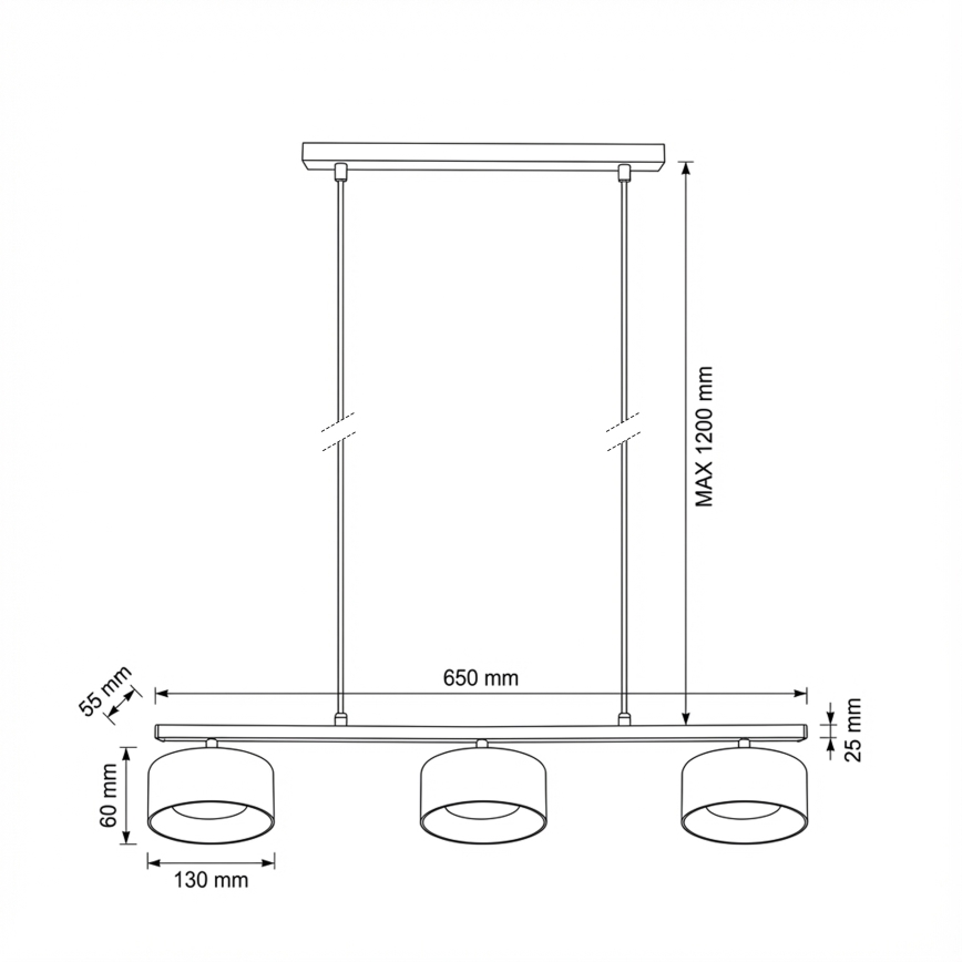 Brilagi - LED Lustr na lanku AURA LUX 3xGX53/30W/230V černá/kouřová