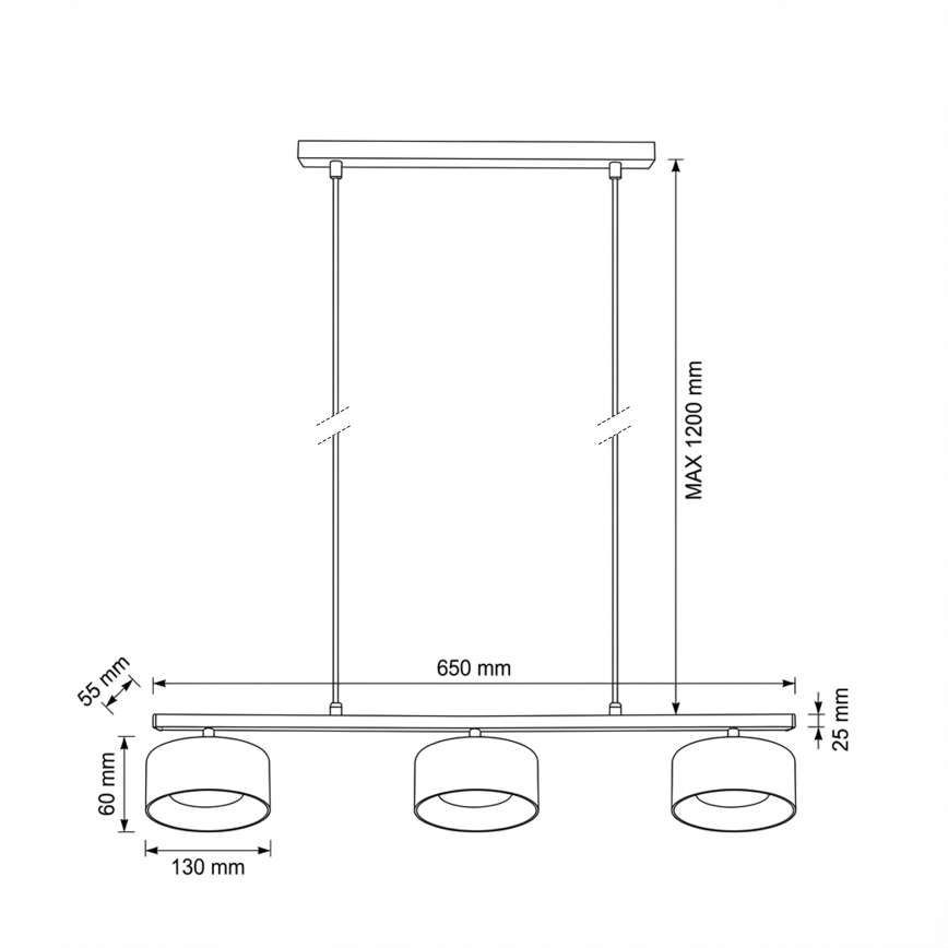 Brilagi - LED Lustr na lanku AURA LUX 3xGX53/30W/230V černá/zlatá