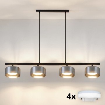 Brilagi - LED Lustr na lanku AURA LUX 4xGX53/30W/230V černá/kouřová